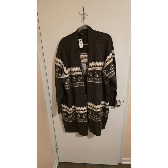 Lane Bryant Cardigan Sweater Womens Plus Size 24 Open Long NWT Cabin Cottage - Picture 1 of 8